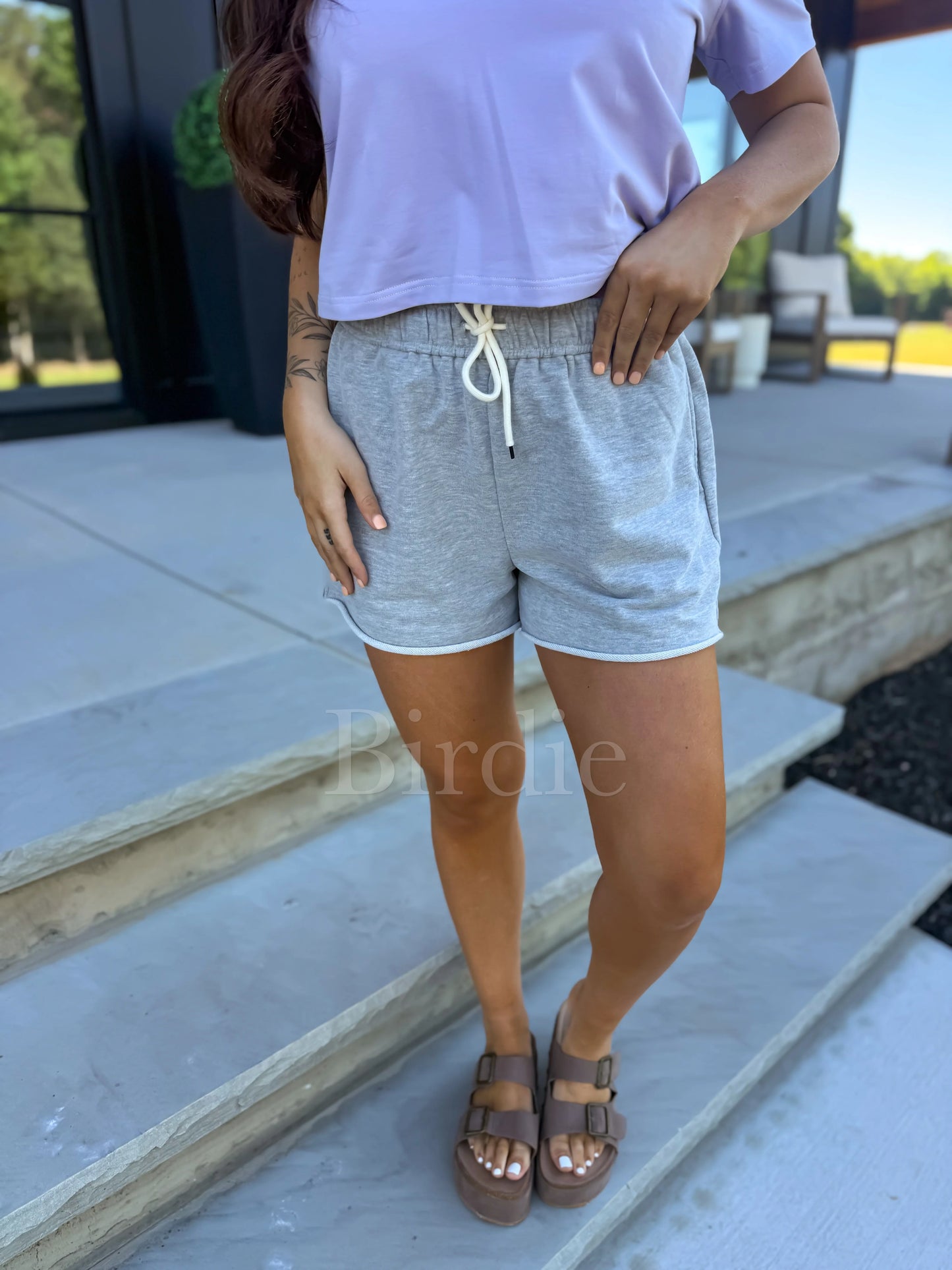 PREORDER Birdie Cozy Club Shorts in Gray