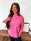 PREORDER Birdie Heart Embroidered Fleece Pullover in Bubblegum Pink