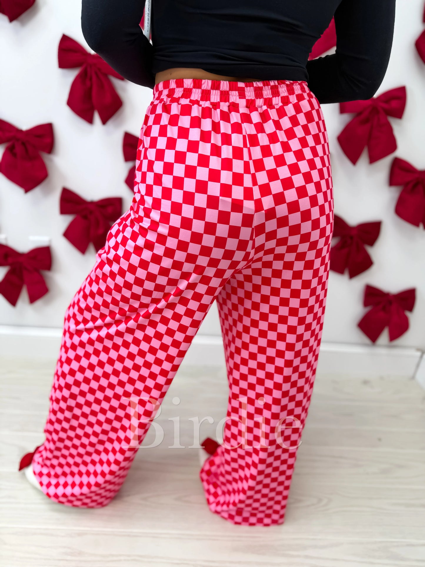 2ND CUT PREORDER Birdie Pink & Red Stretchy Cozy Pants
