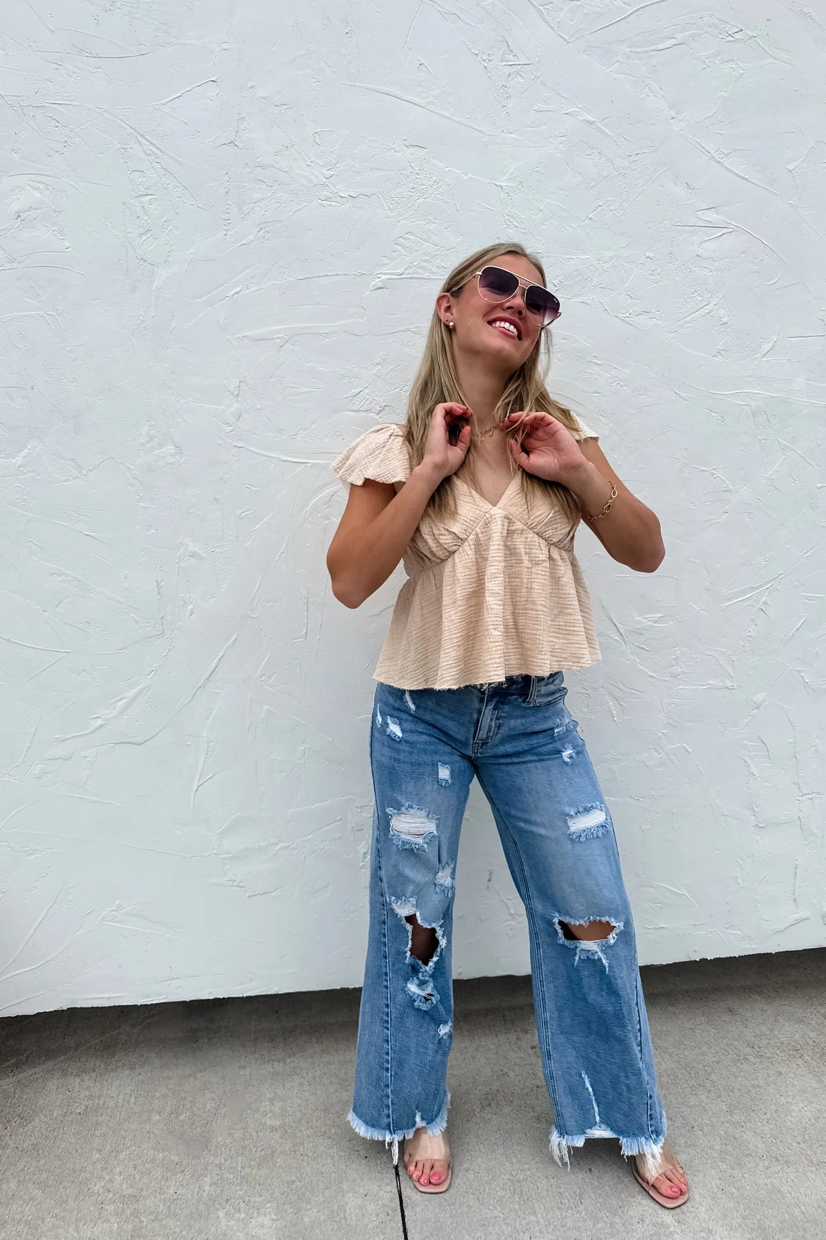 *VERY LIMITED QUANTITIES* PREORDER Drew Distressed Dad Jeans