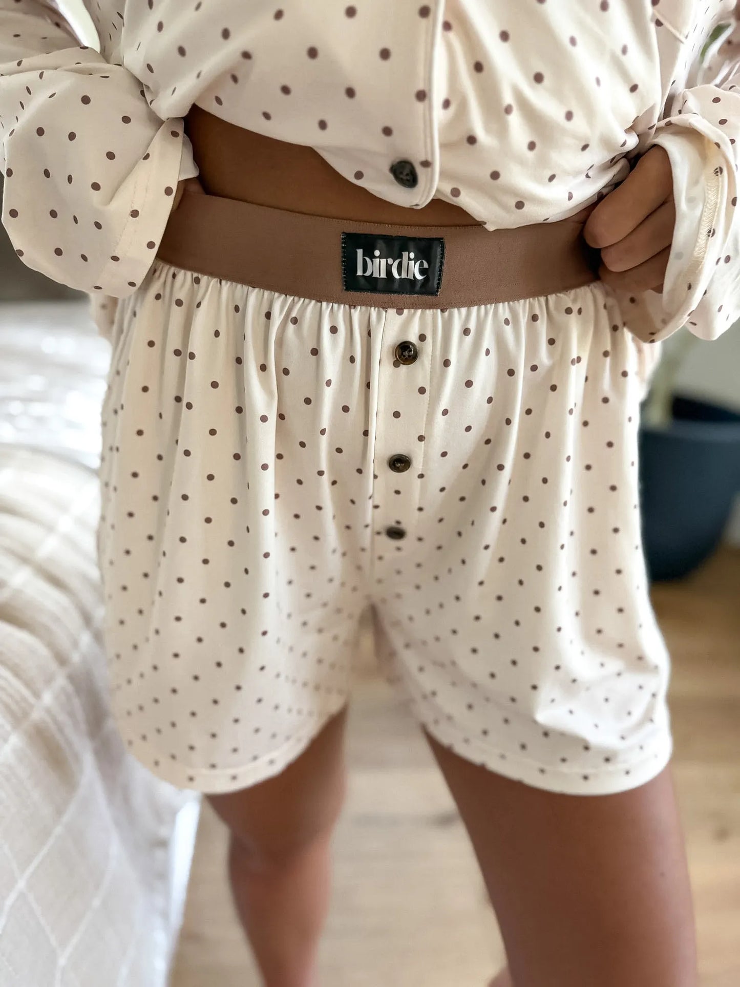 PREORDER Birdie Butter Bliss Lounge Set in Vanilla Dot Latte (Sold as Set)