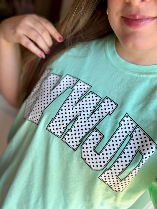 WWJD White with Black Polka Dots Graphic Tee on Island Reef