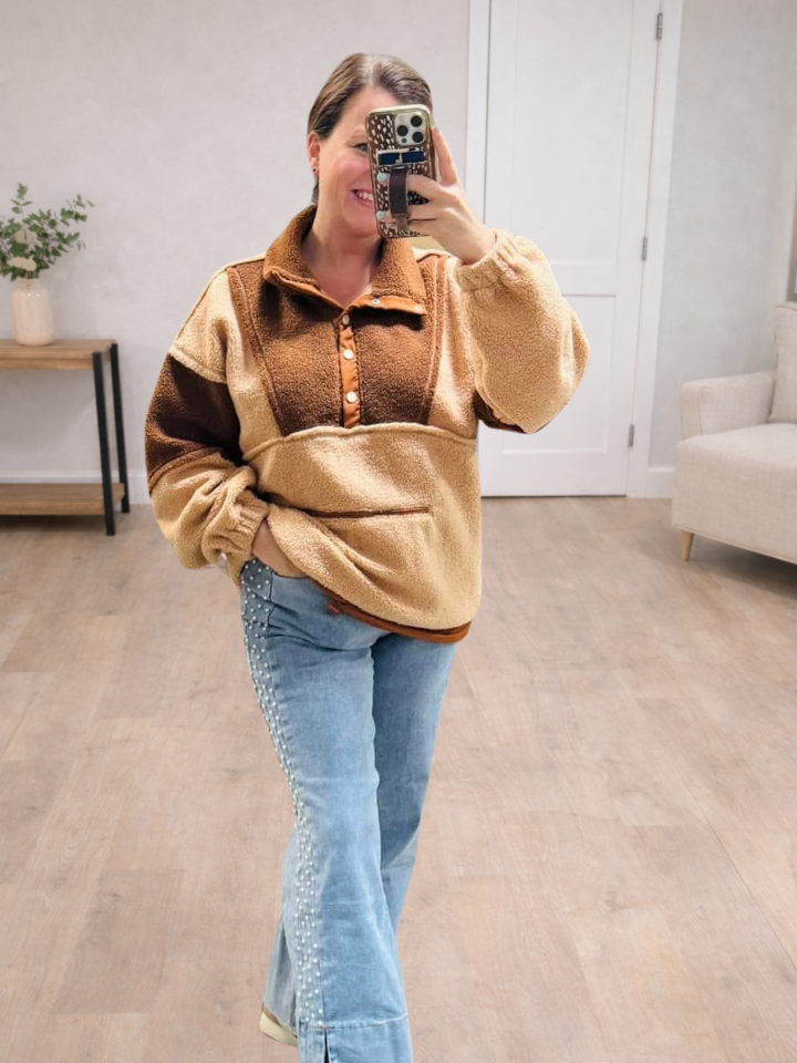 Two Toned Sherpa Jacket