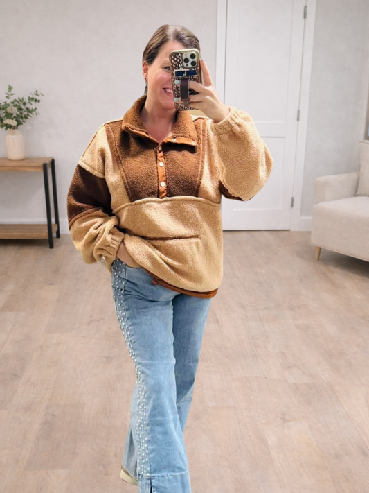 Two Toned Sherpa Jacket