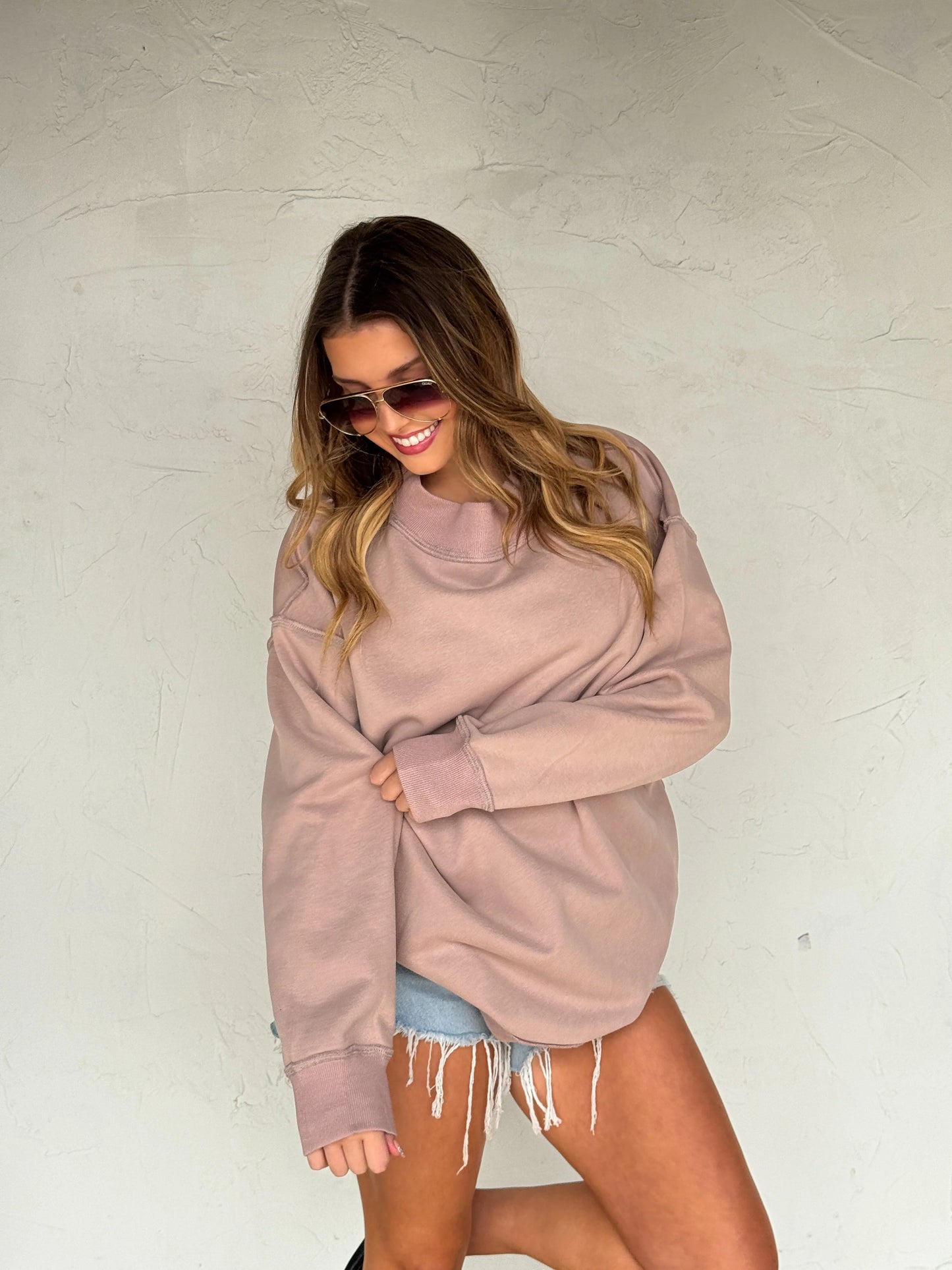 *LIMITED QUANTITIES* PREORDER Spring Mock Neck Pocket Pullover *eta March*