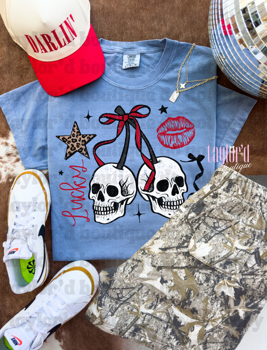 Lucky Skulls Collage Tee/ Crew