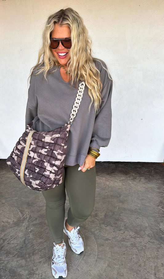 PREORDER Camo Carry All Puffer Bag *final sale*