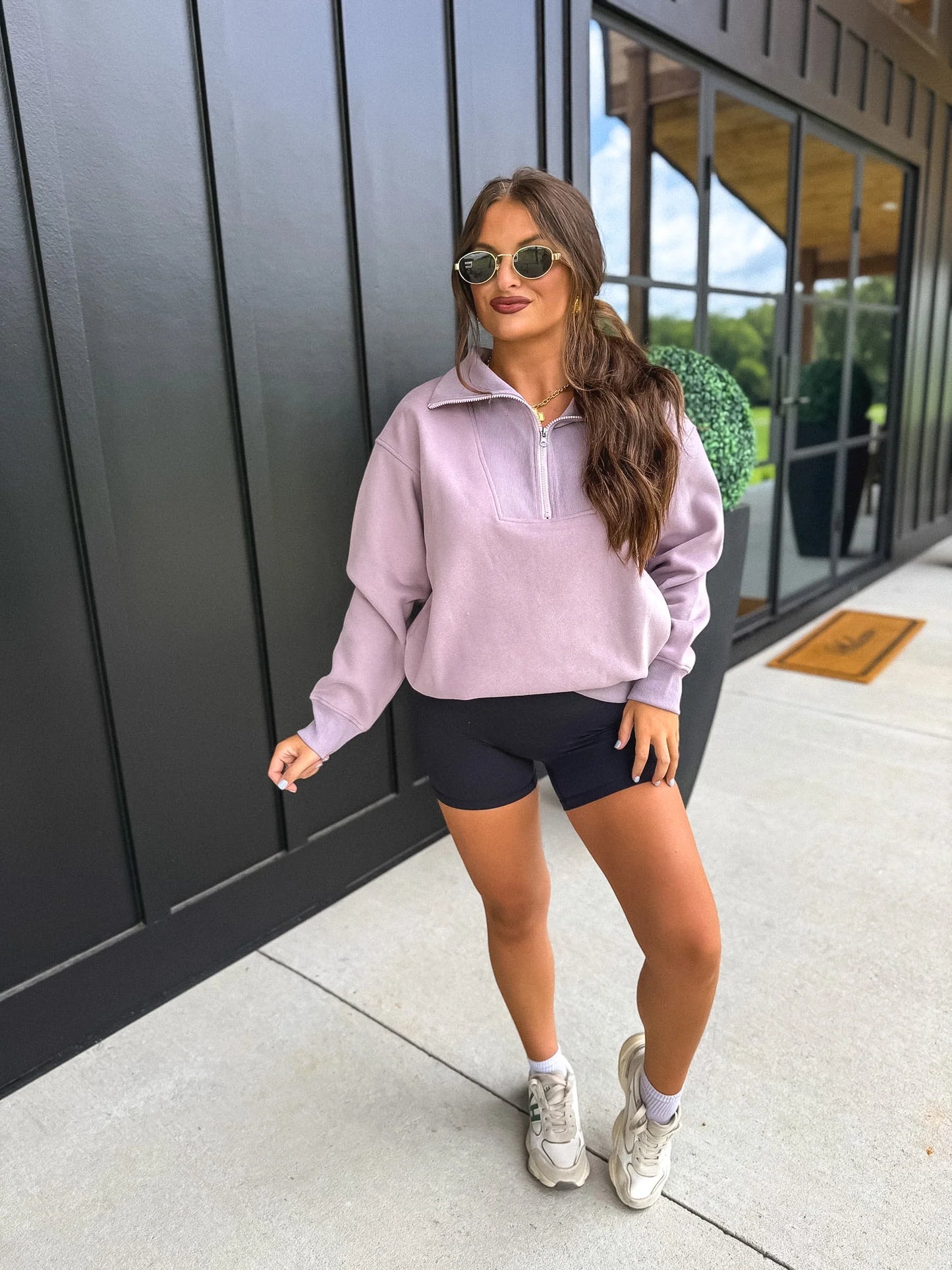 PREORDER Birdie Fleece Out Quarter Zip in Dusty Mauve
