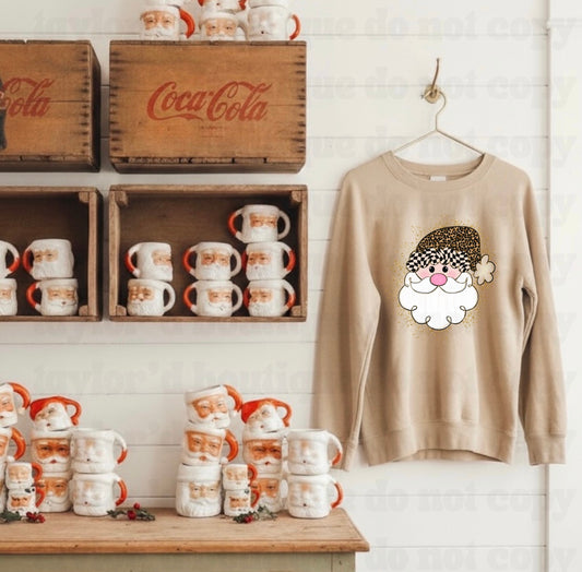 Santa Leopard Hat Crew/ Tee