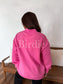 PREORDER Birdie Heart Embroidered Fleece Pullover in Bubblegum Pink