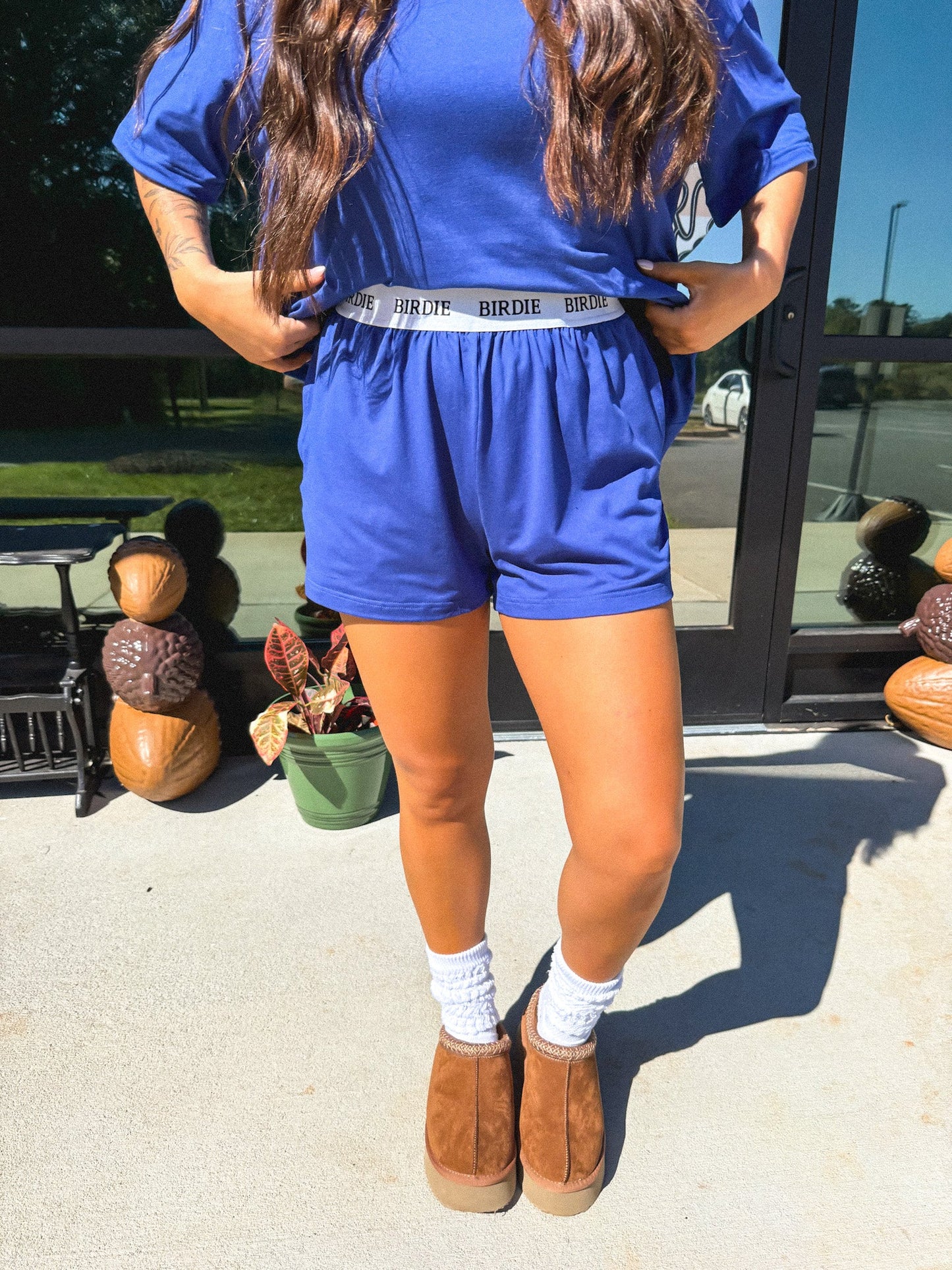 PREORDER Birdie Tee Boxer Short Set in Sapphire (Sold as Set)