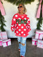 PREORDER Peace & Polka Dot Mock Neck Pullover