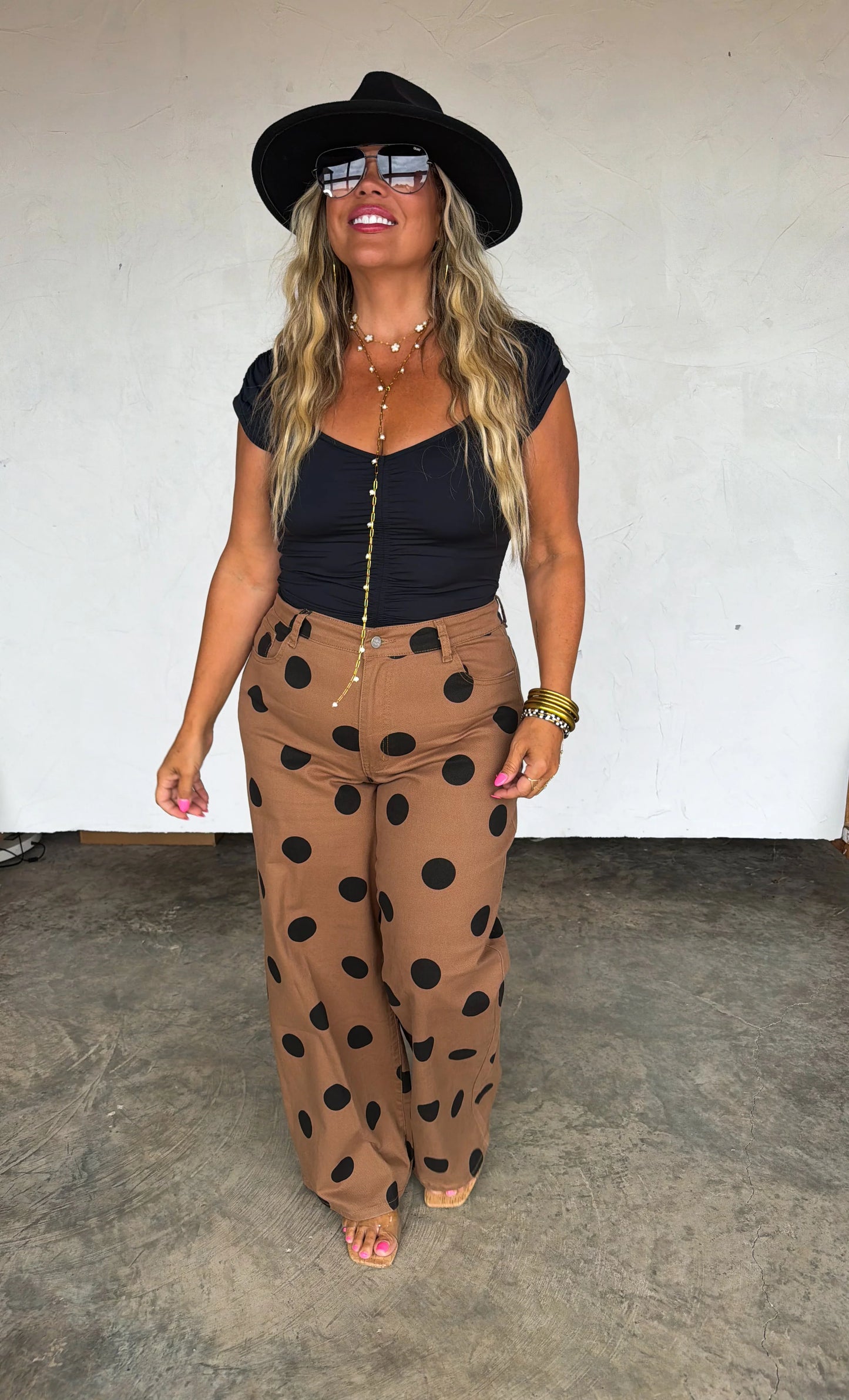 PREORDER Mocha Dot Denim Jeans