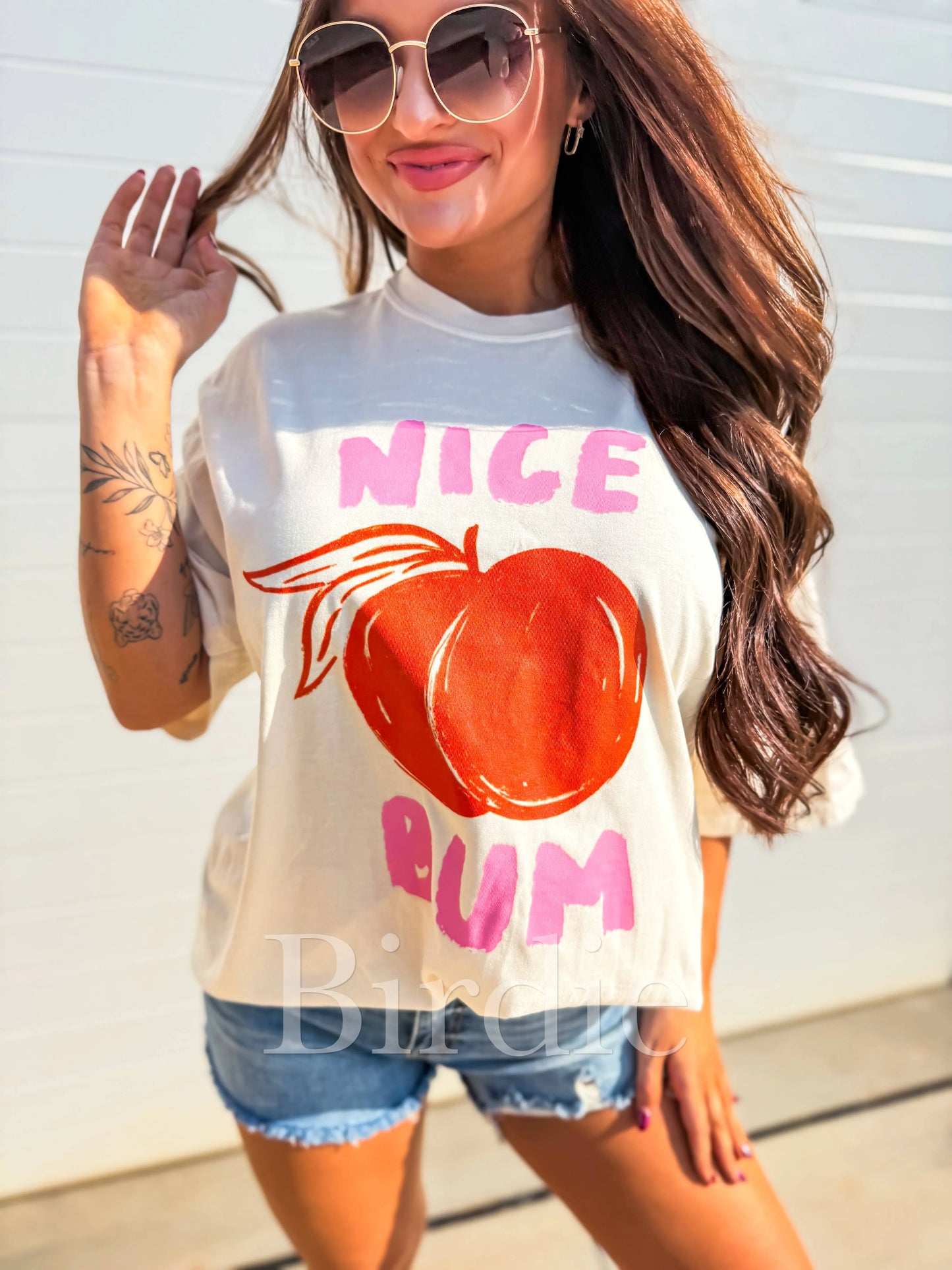 Nice Bum Graphic Tee on Ivory
