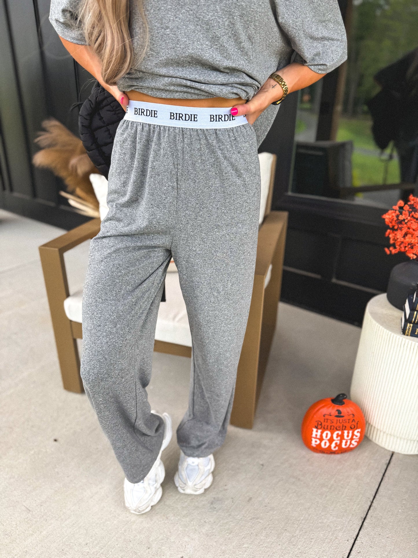 PREORDER Birdie Tee & Boxer Pant Set in Heather Haze (Sold as Set)