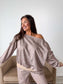 PREORDER Birdie Off Shoulder Slouchy Pullover in Toasted Toffee Leopard