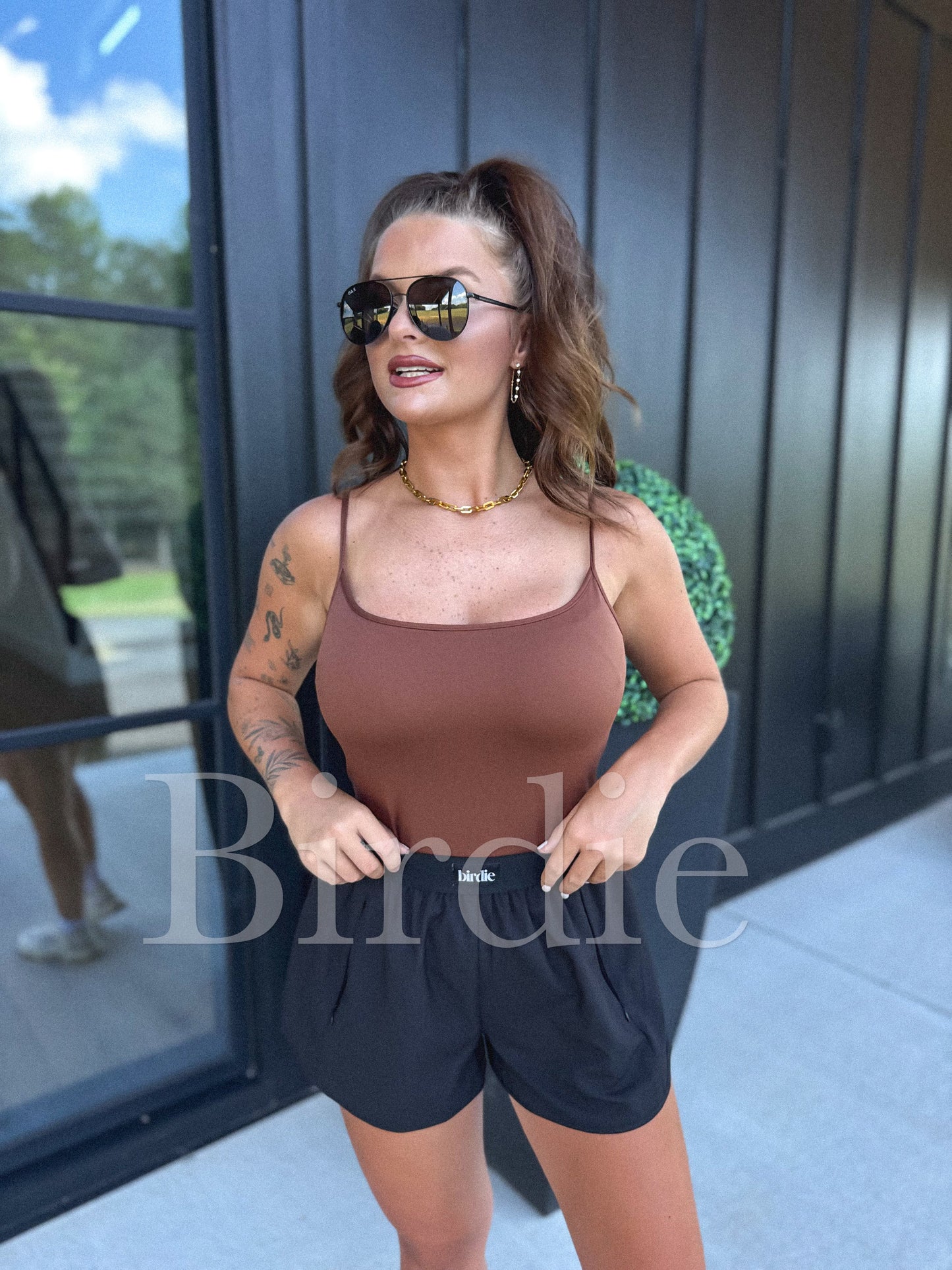 PREORDER Birdie AirSkin Cami with Built in Bra in Honey Chestnut