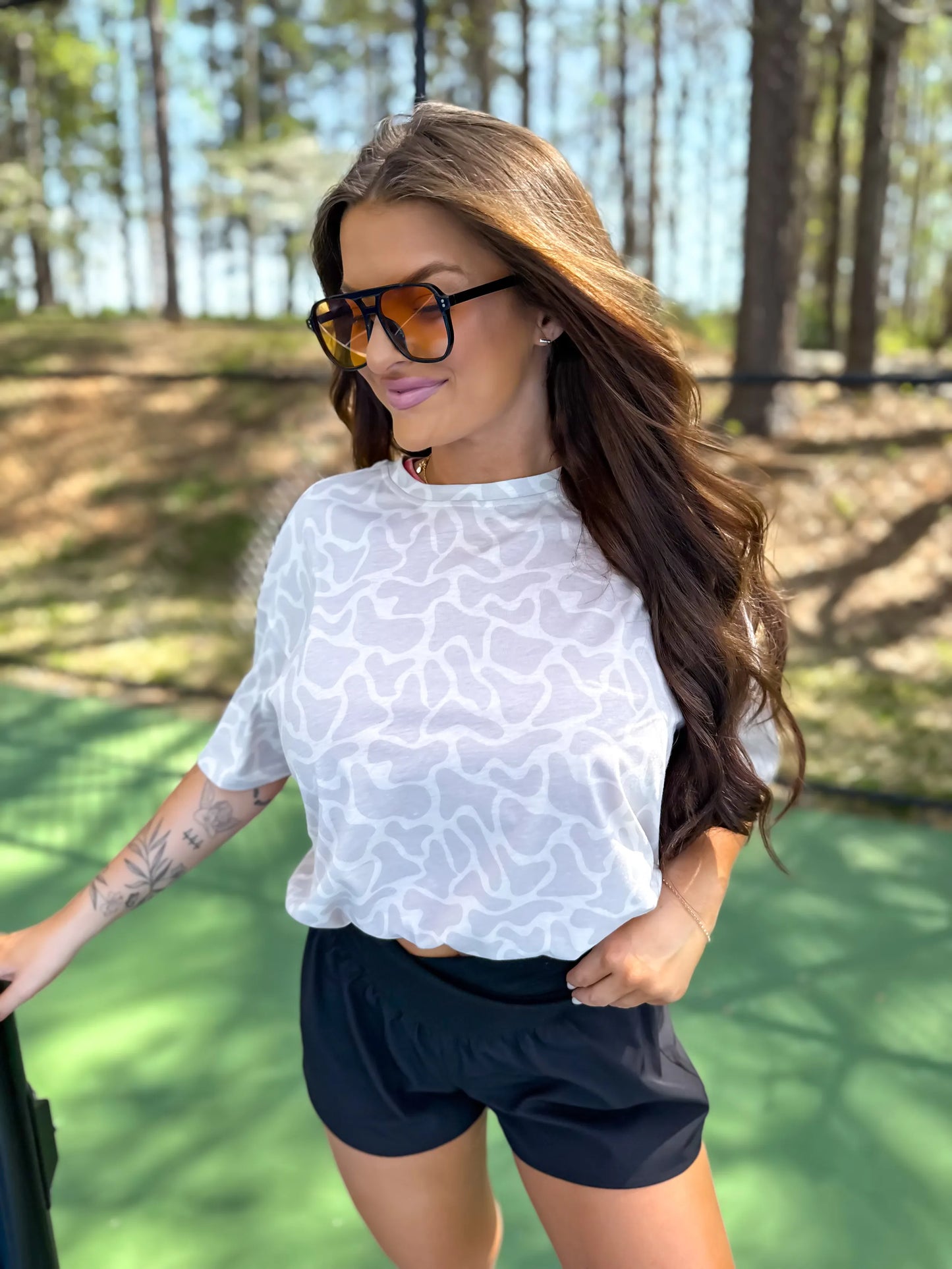 Birdie Oversized Tee in Bare Marsh Camo