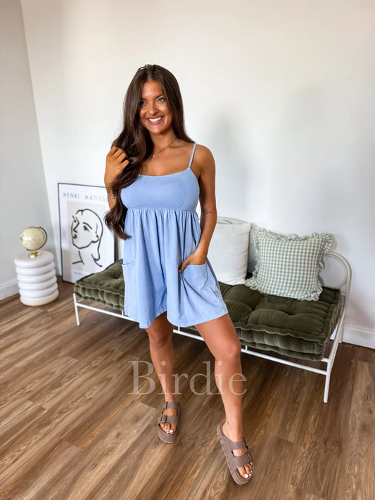 PREORDER Birdie Mist Blue Drift Romper
