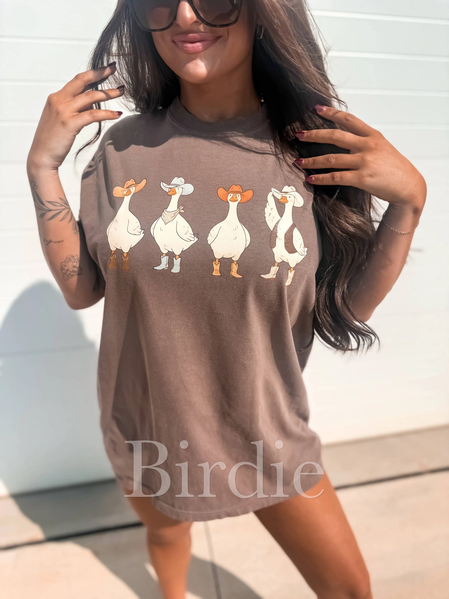 Country Goose Graphic Tee on Espresso