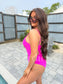 Birdie Hot Pink Energy Crush Cutout One Piece Swimsuit