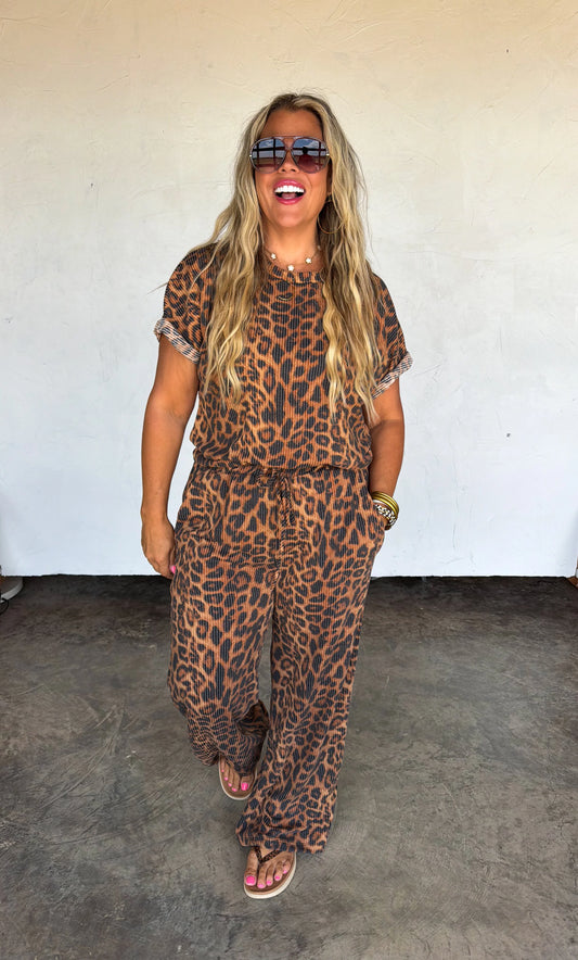 PREORDER Cheetah Kelsey Pant Set (Sold as Set)
