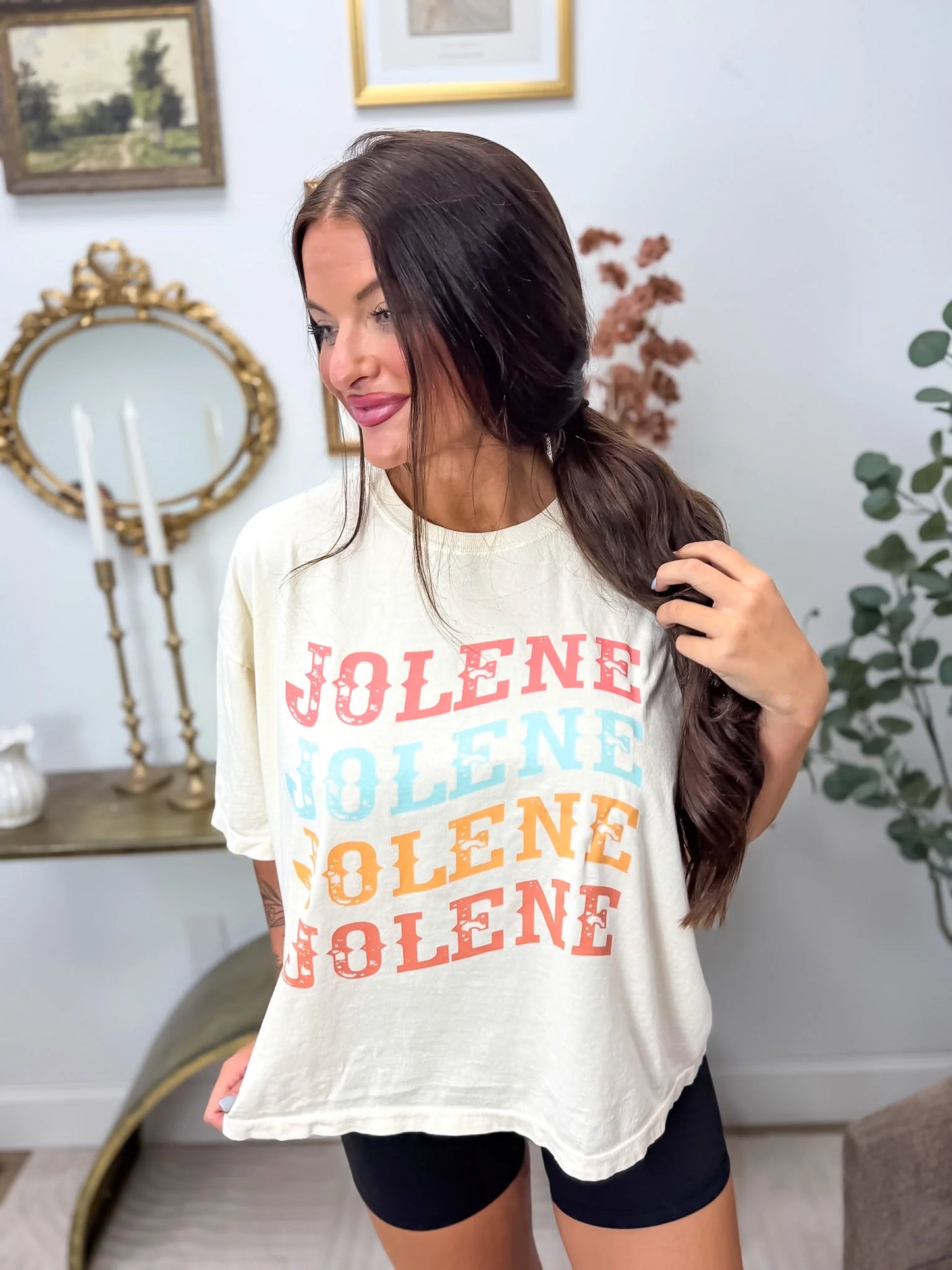 Jolene Boxy Graphic Tee on Ivory *final sale*