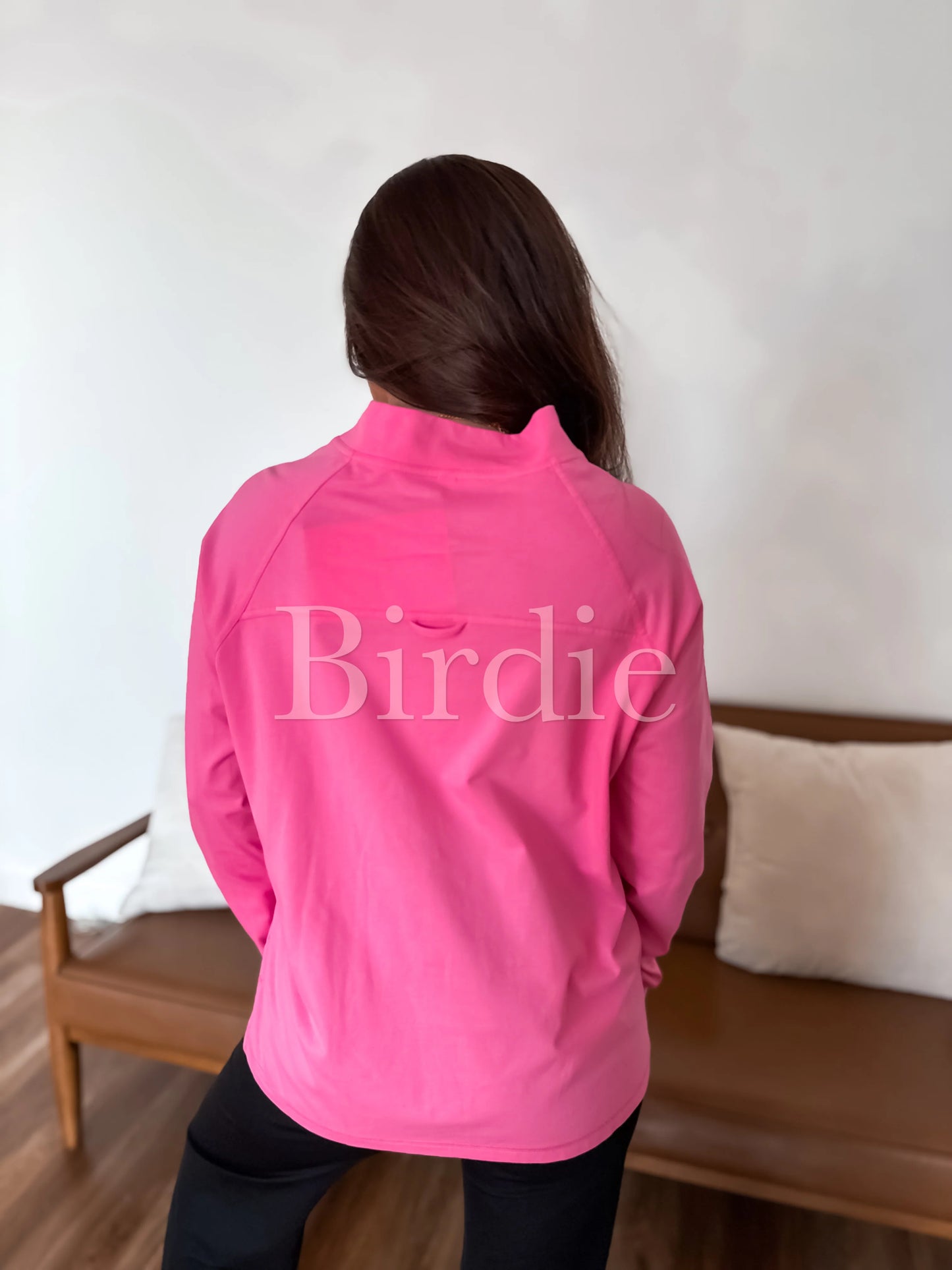 PREORDER Birdie Long Sleeve Mock Neck Top in Pink