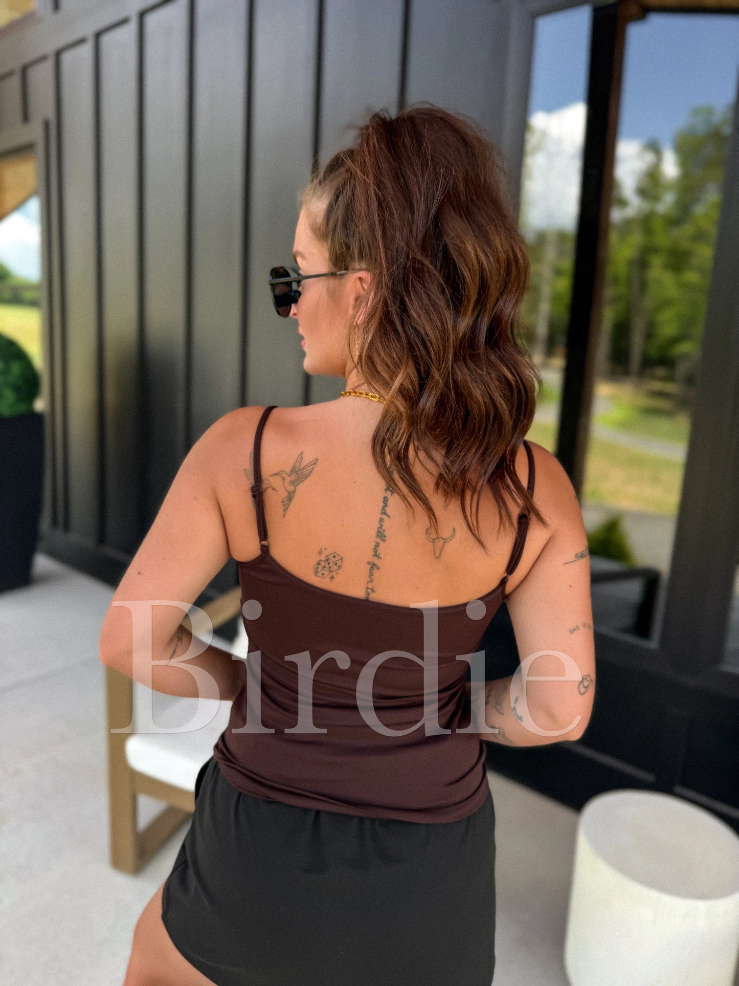 PREORDER Birdie AirSkin Cami with Built in Bra in Espresso
