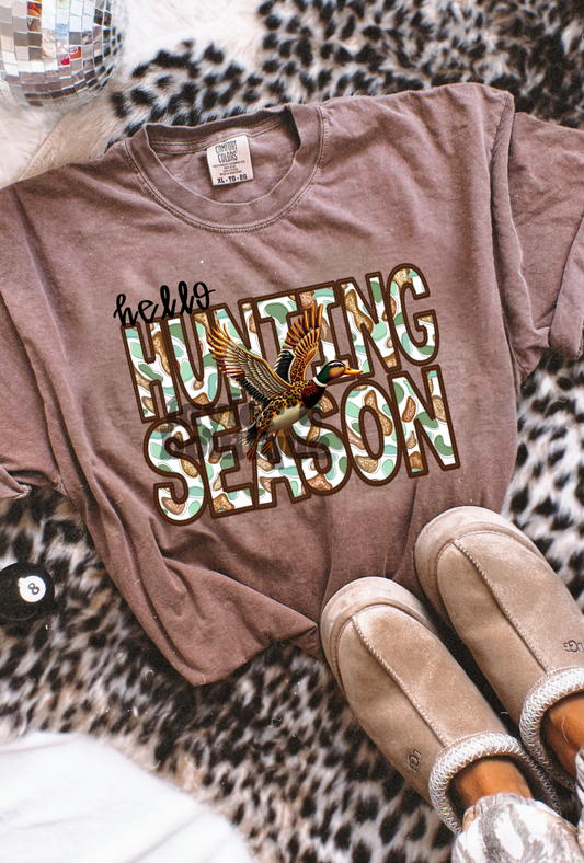 🦆🌿 Hello Hunting Season Tee/ Crew