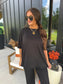 PREORDER Birdie Tee & Boxer Pant Set in Jet Black (Sold as Set)