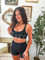 PREORDER Birdie Strappy Back Sports Bra in Black