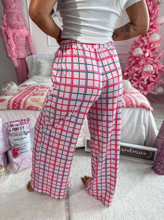 PREORDER Birdie Stretchy Lounge Pants 2.0 in Pinkmas Plaid