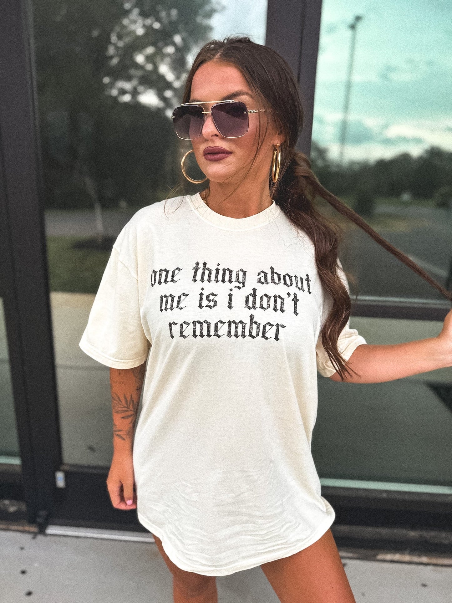 One Thing About Me Graphic Tee on Ivory *final sale*