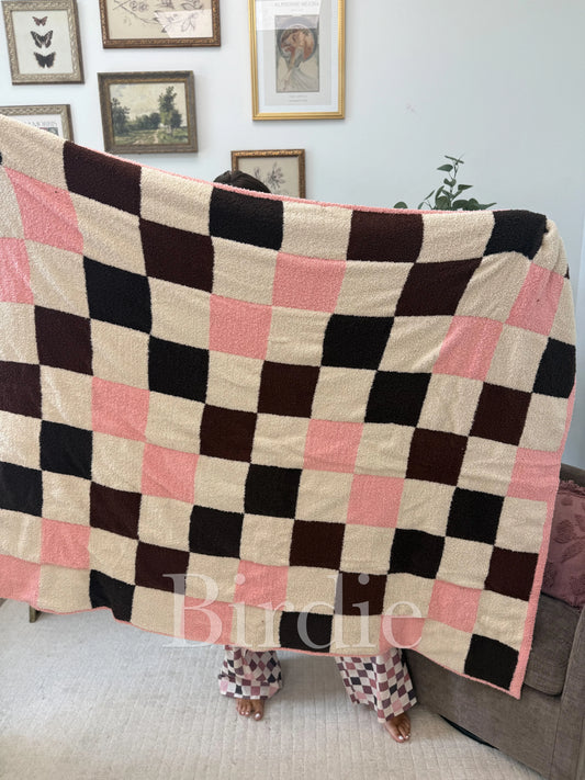 PREORDER Birdie Mulled Cherry Checkered Blanket