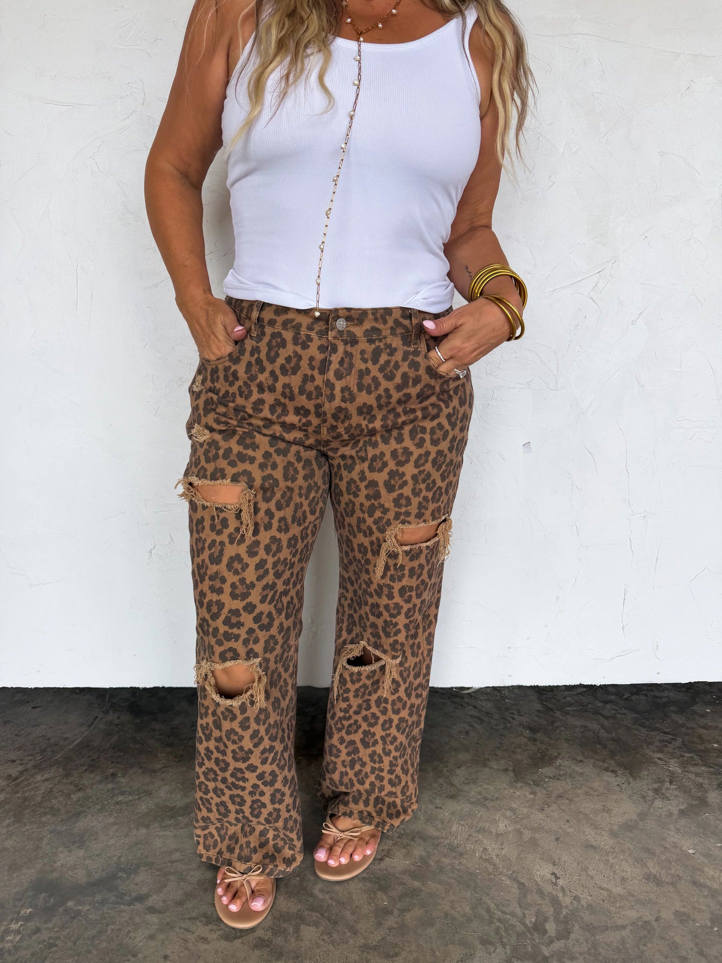 PREORDER Cheetah Ashland Distressed Jeans