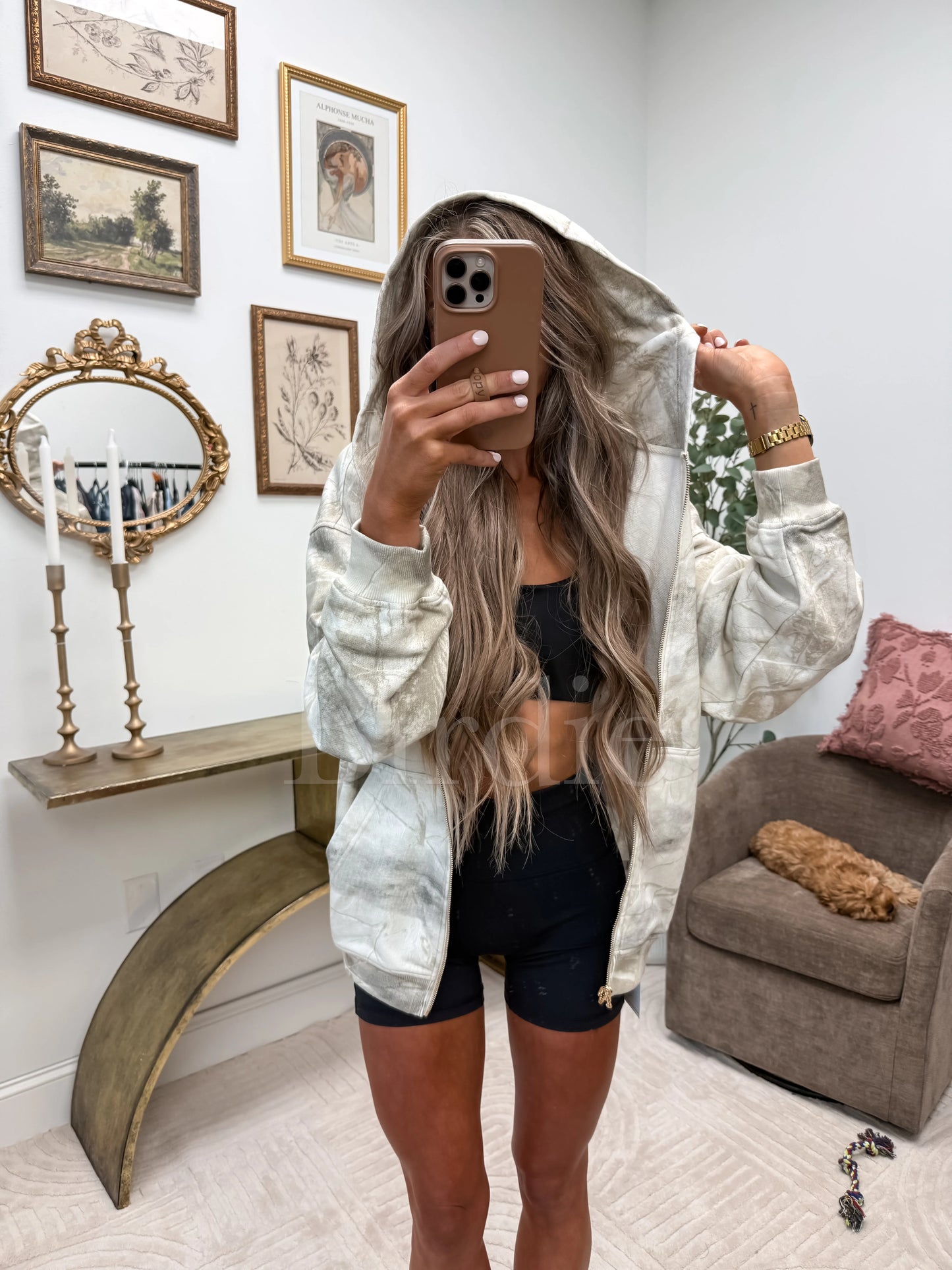 PREORDER Birdie Elevated Ridge Zip Up Jacket in Pearl Camo