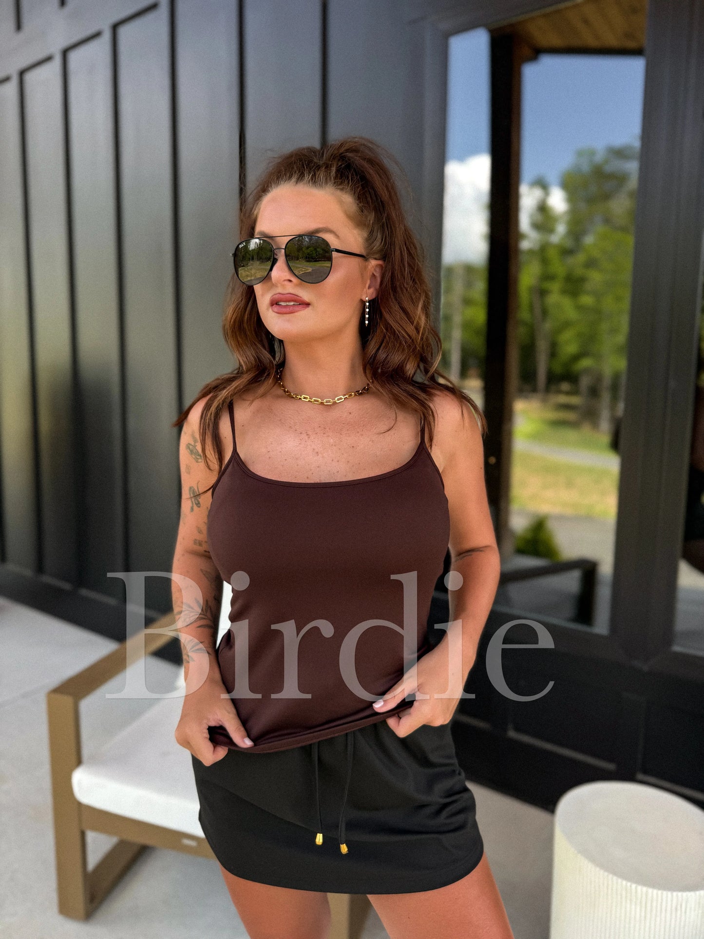 PREORDER Birdie AirSkin Cami with Built in Bra in Espresso