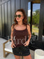 PREORDER Birdie AirSkin Cami with Built in Bra in Espresso