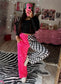 PREORDER Exclusive Pink Zebra & Black and White Checkered Split Pants *closes 1/14*