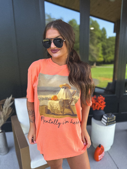 Ghost Mentally I’m Here Graphic Tee on Melon *final sale*
