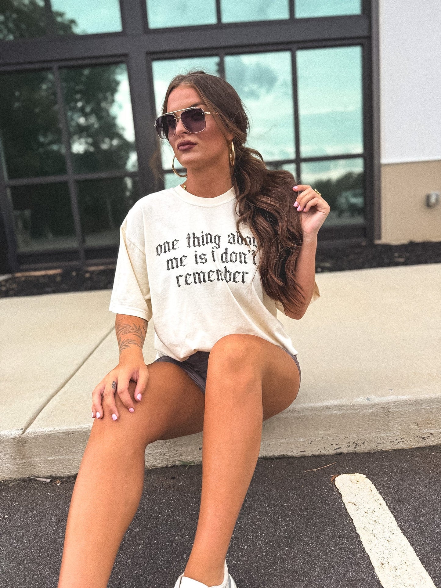 One Thing About Me Graphic Tee on Ivory *final sale*