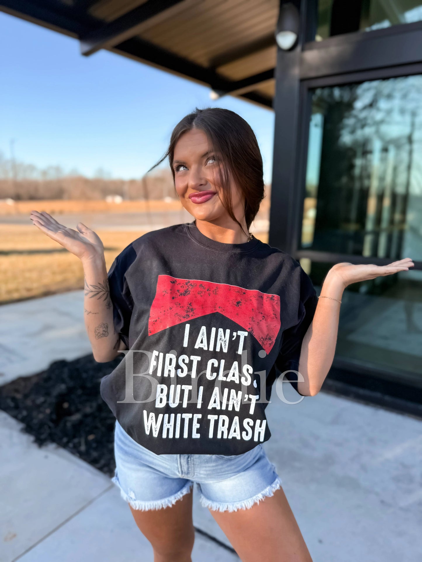 I Ain’t White Trash Graphic Tee on Black