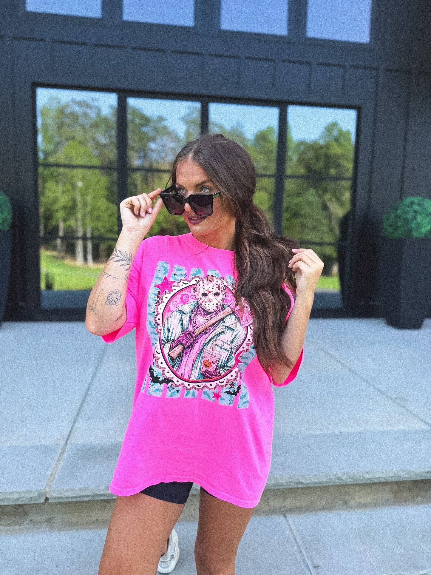 Jason Slushie Graphic Tee on Neon Pink *final sale*