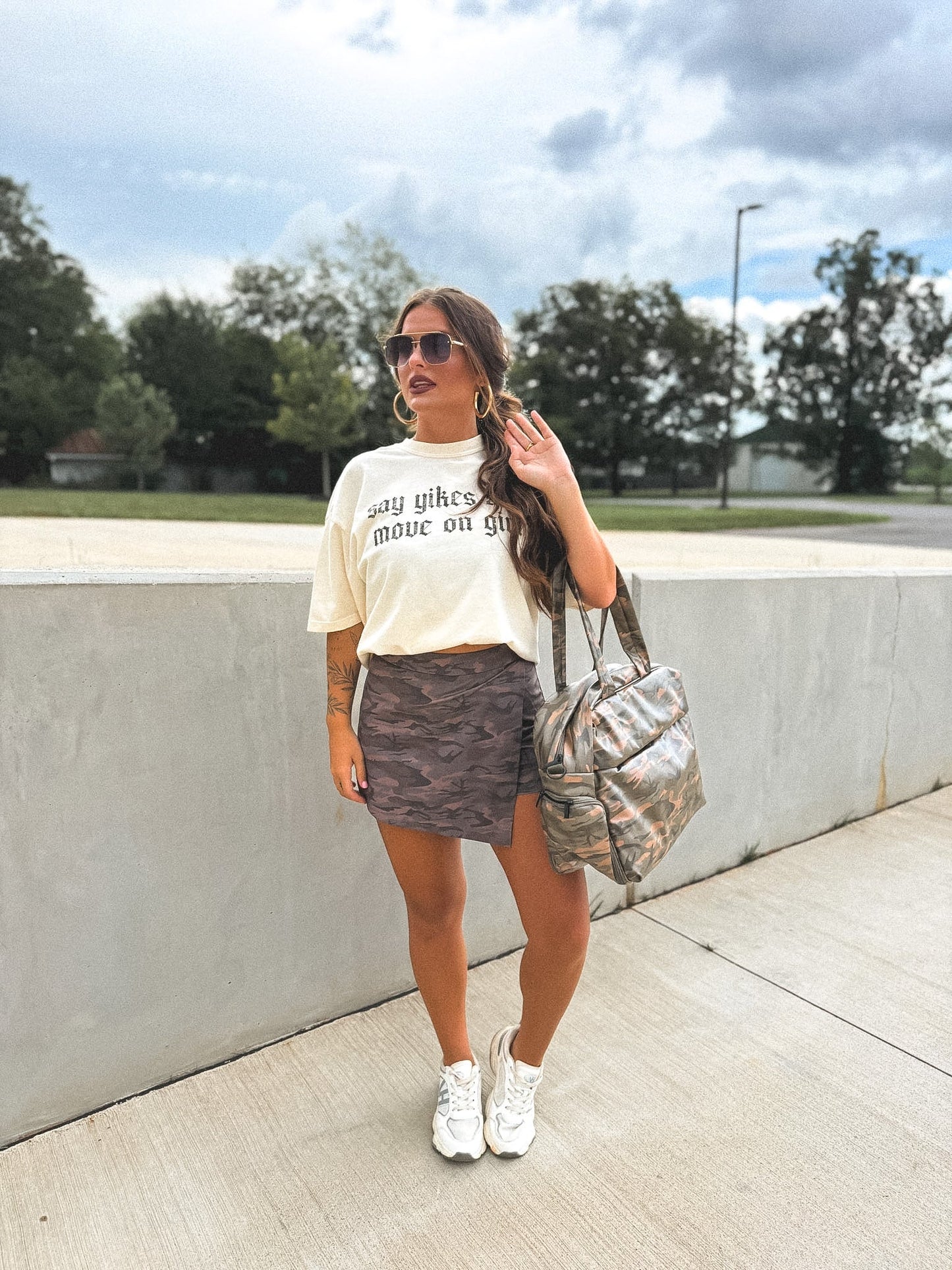 PREORDER Birdie Active Edge Skort in Smoked Oak Camo *final sale*