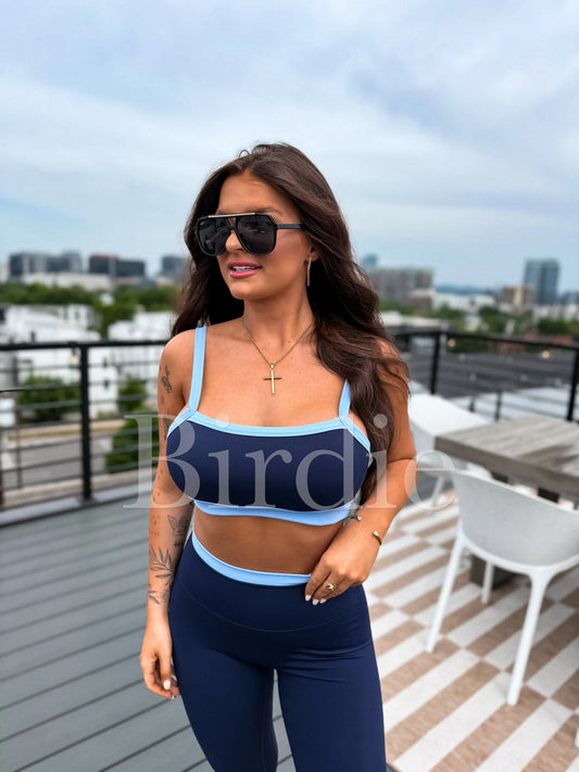 PREORDER Birdie PowerSplit Bra in Blueberry Breeze