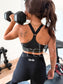 PREORDER Birdie Contrast Racerback Sports Bra in Black