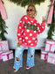 PREORDER Peace & Polka Dot Mock Neck Pullover