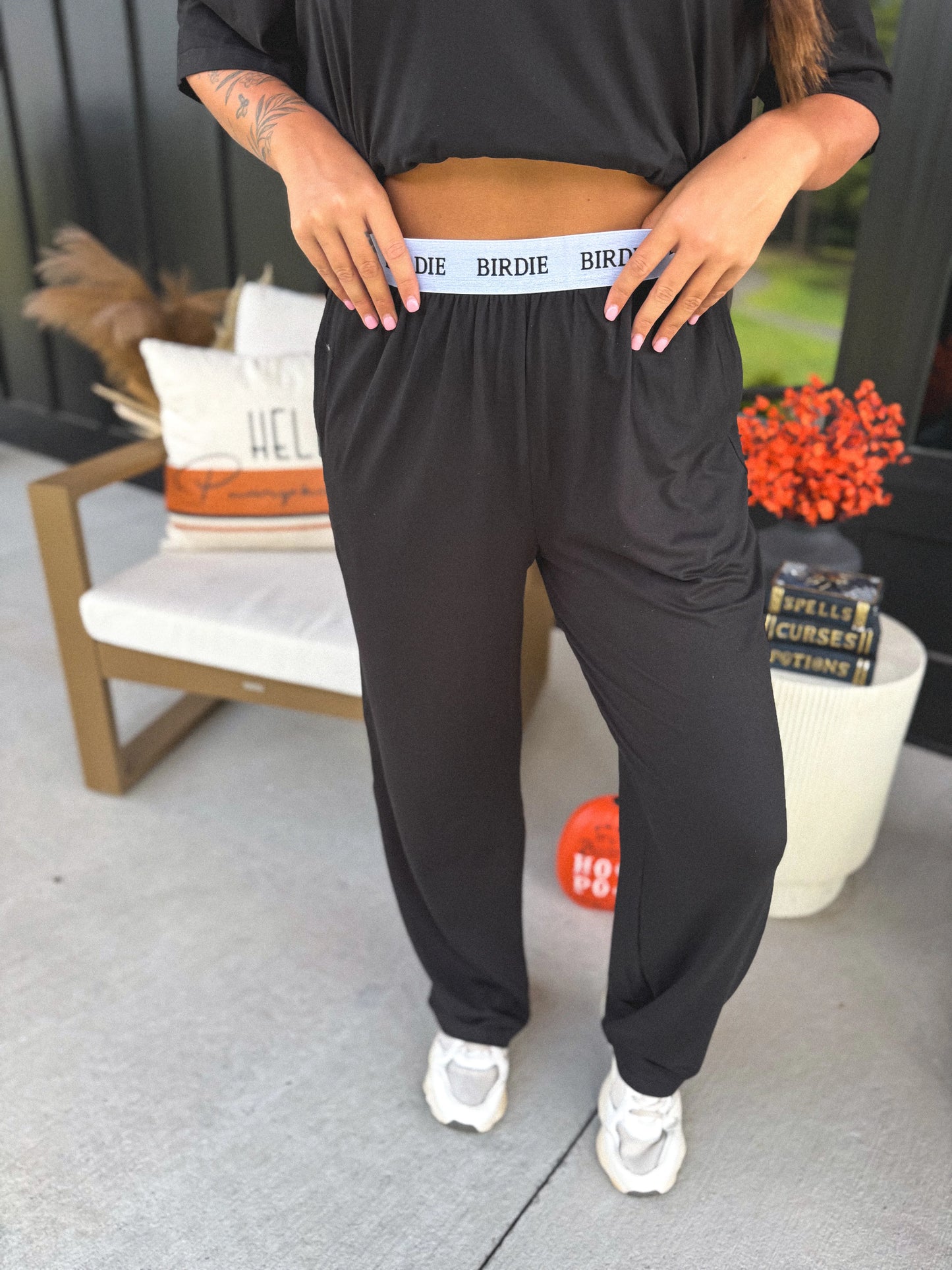 PREORDER Birdie Tee & Boxer Pant Set in Jet Black (Sold as Set)