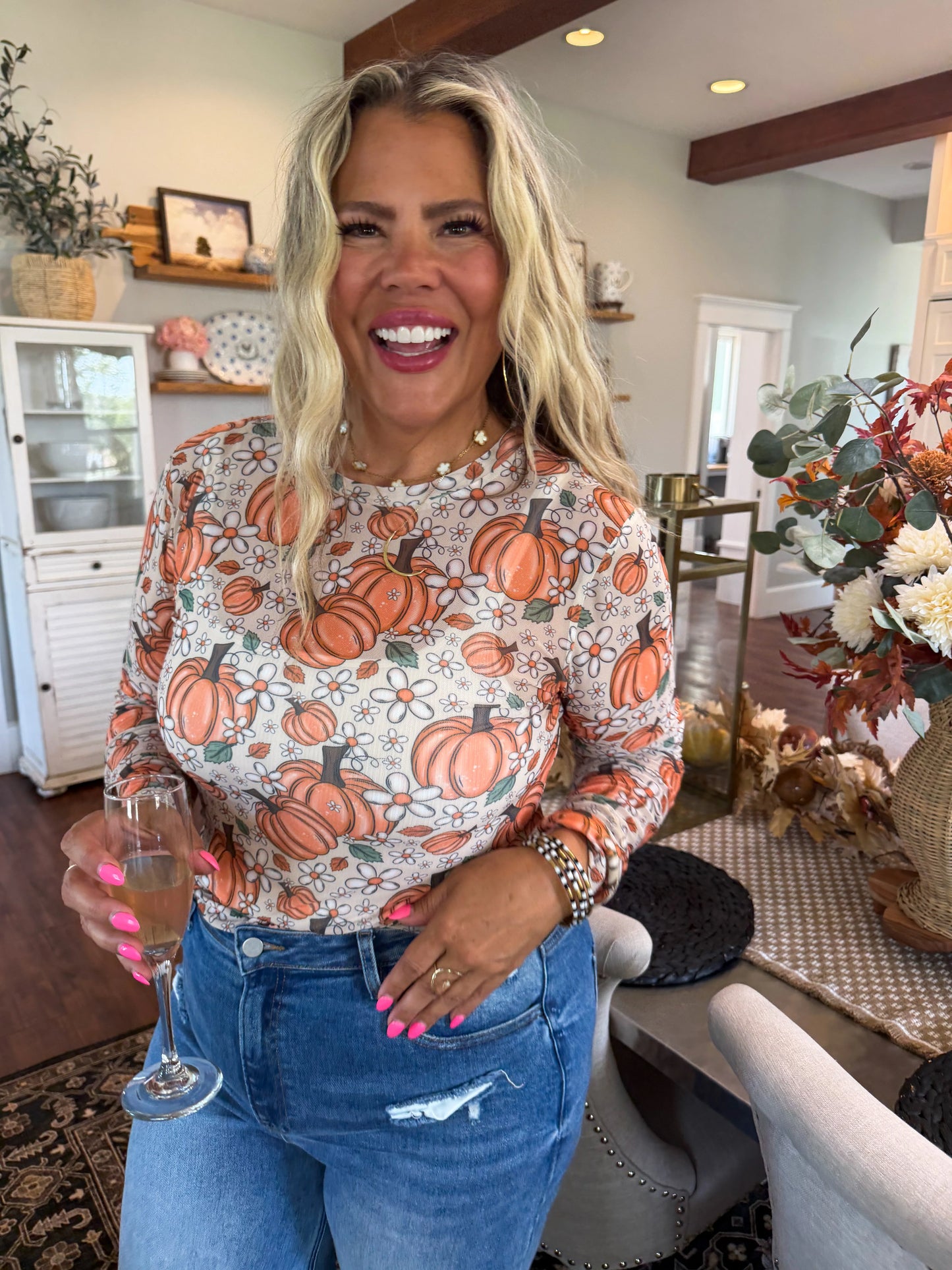 PREORDER Harvest Bloom Mesh Top